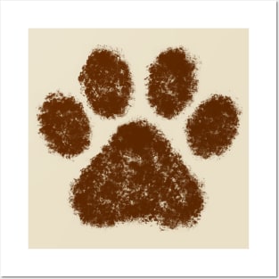 Muddy Animal Paw Print Posters and Art